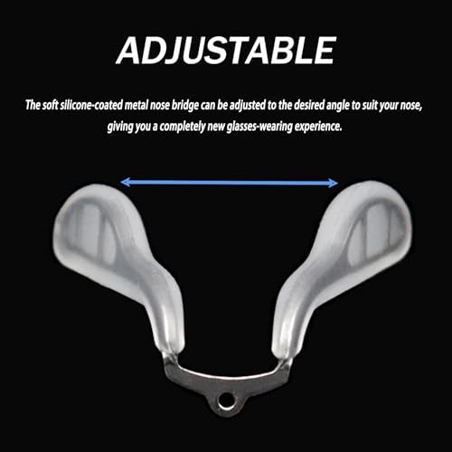 Replacement Nose Pad Bridge Piece, Screw-in Nose Pads, Anti-Slip Integrated Eyeglass Nose Pad Bridge Replacement with Screws, 3-in-1 Screw-Driver,M Size,Clear