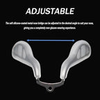 Replacement Nose Pad Bridge Piece, Screw-in Nose Pads, Anti-Slip Integrated Eyeglass Nose Pad Bridge Replacement with Screws, 3-in-1 Screw-Driver,M Size,Clear