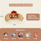 Funny Sleep Mask – Cute Lazy Chicken Chick Plush Blindfold, Soft Sleeping Eye Cover for Travel, Napping, Party Gift, Novelty Eye Mask for Adults Kids