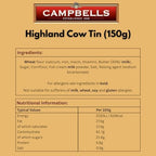 Campbells Shortbread Cute Highland Cow Assorted Cookies Tin 5.3 Oz (150g) - Pure Butter Scottish Shortbread Cookies from Scotland, British Tea Biscuits & Snacks, Cookie Assortment Gift Tin