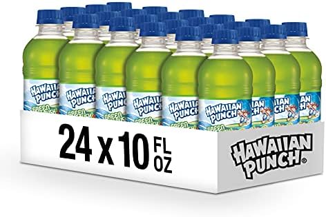 Hawaiian Punch Green Berry Rush Fruit Juice Drink, 10 Fl Oz Bottles, 24 Count (4 Packs Of 6), Ready-to-drink, On-the-go, Caffeine-free, Carbonation-free, Gluten-free, Excellent Source Of Vitamin C