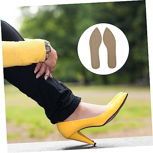 Vaguelly 2pairs Detachable High Heel Insoles Cowhide Heel Cushion Pads for Women Random Color