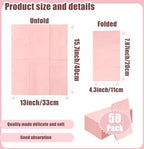50 Pieces 3-ply Light Pink Paper Napkins 13 x 15.7 Inches Guest Towels Disposable Bathroom Paper Hand Towels for Bathroom Kitchen Wedding Birthday Party Disposable Napkins
