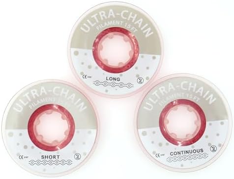 1 Roll/15Ft Orthodontic Dental Elastic Power Chains Dental Elastic Ultra Power Rubber Chain Long Short Closed (Red, Short)