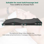 ENITYA Lash Bed Topper, Ergonomic Curvy Massage Table Foam Topper, Non-Slip Esthetician Bed Cushion with Removable Cover for Beauty Salon, Wax/Eyelash/Spa/Tattoo/Facial, 71"×27.5"(Black)