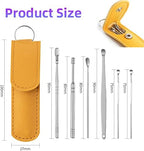 Ear Wax Removal Tool Kit, Ear Otoscope Cleaning Tool with Light Camera, HD Ear Digital Endoscope Ear Pick Equipped with 6 LED Lights, 6 in 1 Stainless Steel Ear Wax Cleaner Tool for Micro USB Type C