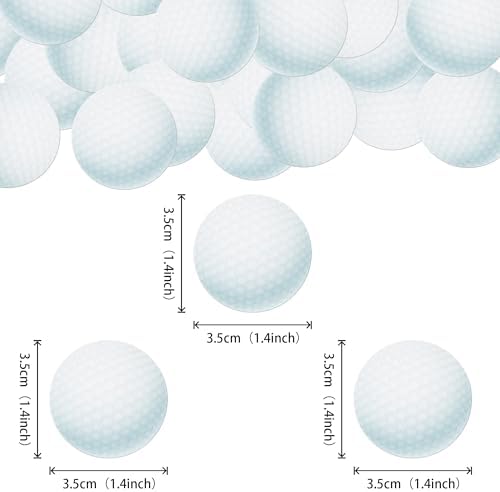 48 PCS Edible Golf Cupcake Toppers Wafer Paper Sports Balls Golf Cupcake Picks Edible Golf Cupcake Decorations for Sports Golf Ball Theme Baby Shower Kids Birthday Party Cake Decoration Supplies