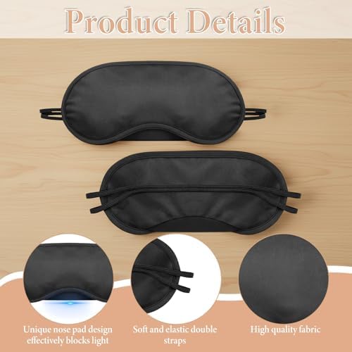 10 Pack Sleep Mask Eye Mask Blindfold, Soft Sleeping Masks with Nose Pad and Adjustable Strap, Comfortable Light Blocking Eye Covers for Sleeping, Travel, Party Games, Adults, Kids, Men Women