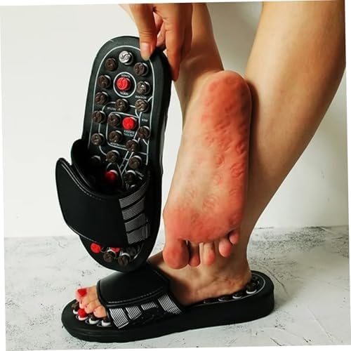 Acupressure Sandals Foot Massager Acupuncture Sandals Acupoint Stimulation Slippers Shoes Reflexology with Spring-Loaded Buttons & Adjustable Straps for Women Men, 42-43 Reflexology