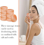 12 Pcs Flat Oval Massage Stone 3.5 x 1 x 2.6 Inch Crystal Hand Carved Stone Pink Himalayan Salt Massage Therapy Heated Warmer Rock for Salt and Sugar