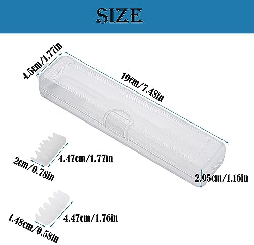4 pcs Travel Size Tongue Scraper Case Holder, Portable Clear Tongue Cleaner Container, Plastic Transparent Toothbrush Carrying Box for Tongue Scraper, Toothbrush, Small Drinking Straw