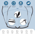 JO 2Pack Progressive Multifocus Reading Glasses Men Women Metal Al-Mg Computer Readers Office No Line TR90 Lightweight Frame