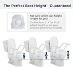 Drive Medical PreserveTech Universal Raised Toilet Seat with Handles, White