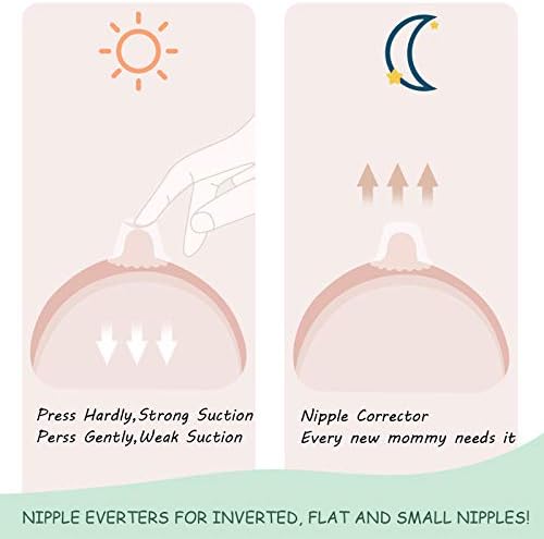3 Pairs Silicone Inverted Nipple Corrector Suckers Nipple Corrector for Breastfeeding Women with Travel Case for Flat and Softly Wear