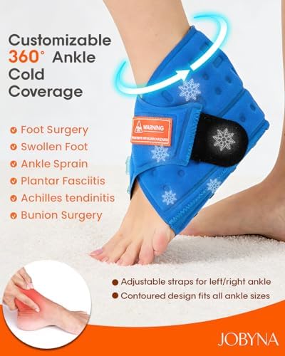 Cold Therapy Machine for Ankle, Ice Therapy Machine with Timer (15/30/45min & Always On), Temperature Display & 3 Flow Modes, Adjustable Cryo Cuff for Post-Surgery Recovery, Pain & Swelling Relief