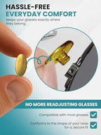 SPORTS WORLD VISION Glasses Titanium Nose Pads | Oval Shape Non-Slip Nose Pads for Glasses | 13mm Slide-in Easy Replacement and Comfortable Fit 1 Pair in Gold Finish