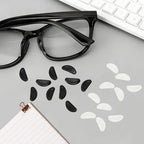 Eyeglass Nose Pads, Anti-Slip Silicone Nose Pad for Glasses, Non Slip Soft Adhesive Sunglass Replacement Sticky Nosepads Cushion for Plastic Frames Eyeglasses Glasses Sunglass 1 mm (5-Black & 5-Clear)