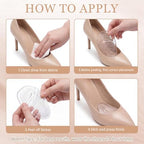 38 Pcs Silicone Clear High Heel Cushion Inserts Pad Ball of Foot Cushions Sling Shoe Grip for Sandals Backs Shoe Strap Grip Anti Slip Sandals Gel Protector Strips for Women Men