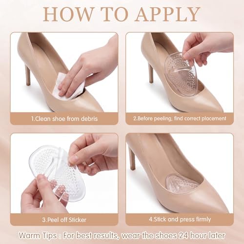 38 Pcs Silicone Clear High Heel Cushion Inserts Pad Ball of Foot Cushions Sling Shoe Grip for Sandals Backs Shoe Strap Grip Anti Slip Sandals Gel Protector Strips for Women Men