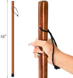 2 Pack Wood Walking Stick, 48 in Natural Wooden Walking Cane, Rustic Cedarwood Hiking Sticks Trekking Poles with Wrist Strap and Rubber Tip for Outdoor Activities, Women, Men