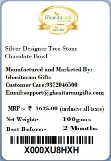 Ghasitaram Gifts Christmas Gifts Chocolates Hampers - Silver Designer Tree Stone Chocolate Bowl