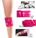 JarThenaAMCS 6 Rolls Christian Athletic Tapes Hot Pink Cross Sport Tapes First Aid Injury Wrap for Soccer Football Baseball Gymnastics Boxing Trainers Church Gifts, 2 Inch x 23 Ft