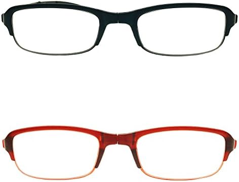 2 Pairs Folding Reading Glasses w Travel Case