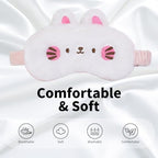 PERFECTSIGHT Sleep Eye Masks, Cute Sleep Eye Cover Lightweight Adjustable Eyeshade Mask Cover for Women Men Sleep Travel Nap, Bunny