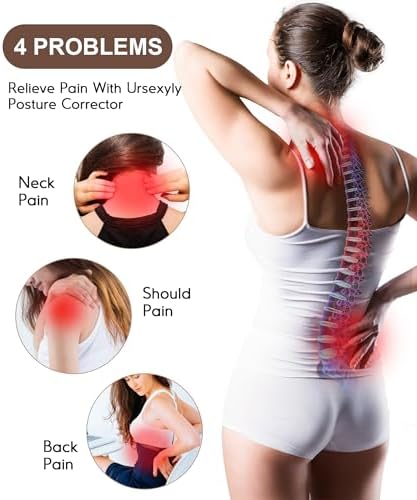 URSEXYLY Back Brace Posture Corrector for Women Adjustable Shoulder Straightener Full Back Support Upper and Lower Back Pain Relief,Spine Back Straightener Posture Corrector (Black, Small)