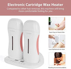 Wax Bear Roll On Wax Warmer with Double Roller for Soft Wax Cartridges, Magnetic Heating Base for Hair Removal at Home or Salon (White)