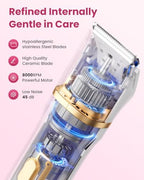 Bikini Trimmer for Women - 5 in 1 Electric Razors for Ladys Pubic Facial Nose Body Leg Hair Removal, Waterproof Electric Shaver for Women Private Area Sensitive Skin, Personal Hair Trimmer-White