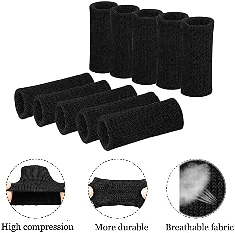 Finger Arthritis Sleeves (30Pcs), Elastic Thumb Splint Brace Support Protector Finger Compression Sleeve for Arthritis Joint Pain Relief, Breathable Fingers Tape for Triggger Fingers Sports Aid Support