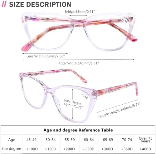 AQWANO Blue Light Block Reading Glasses Women Cateye Computer Readers 1.25 Stylish Oversized Designer Anti Glare UV Ray Filter Eyeglasses, Pink