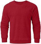 Mens Fleece Sherpa Crewneck Sweatshirts Loose Fluffy Fuzzy Pullover Sweaters Long Sleeve Unisex Fall Winter Warm Tops