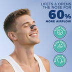 Nasal Strips for Snoring Nose Strips for Breathing Enhanced Respiratory Efficiency Extra Strength Snoring Solution Nasal Dilators for Sleeping Improve Sleep and Exercise Quality - Black, 30 Count