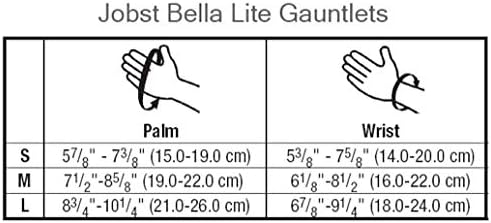 Bella 77380 Lite Ready-to-Wear Gauntlet, Use Alone or with Arm Sleeve, 15-20mmHg of Compression, Size Medium