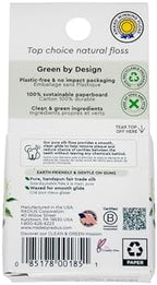 RADIUS Natural Silk Dental Floss, Now 30% Thinner for Smooth Glide in Tight Teeth, Hand-Spun Silk Infused with Coconut Oil, Plastic-Free & Sustainable Packaging, Unscented, 33 YD - Pack of 1