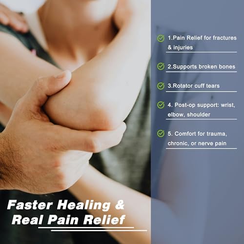 Arm Sling for Shoulder, Wrist, Elbow Injuries, Breathable and Adjustable Shoulder Immobilizer Sling for Men and Women with Thumb Loop, Support for Rotator Cuff Tear, Left or Right Arm
