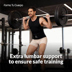 Forma Tu Cuerpo Waist Trainer Neoprene Black Belt - Adjustable Lumbar Support Belt for Workout, Back Support for Men & Women