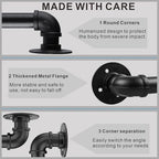 3FT Industrial Pipe Stair Railings Indoor, Hand Rails for Indoor Stairs, Wall Mounted Stair Handrail for Outdoor Steps, Heavy Duty Support Black Stair Railing for Loft Porch Deck(1 Section)