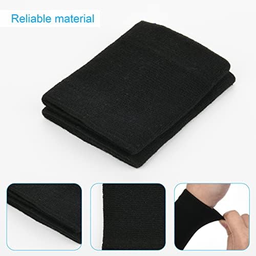 Cosmos 1 Pair Compression Wrist Sleeve Nylon Brace Wraps Supports Elastic Wristbands for Wrist Protect Pain Relief in Typing Running Basketball Volleyball Golf Playing (Black)