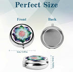 3 Compartment Travel Pill Case, Sealed Portable Pill Container Mini Size Metal Pill Box for Pocket Purse, Three Times a Day Pill Organizer for Children, Woman and Men - Mandala