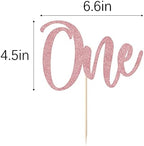 One Cake Topper for 1st Boy and Girl Birthday Decoration，First Anniversary Party Cake decoration supplies（Rose Gold）