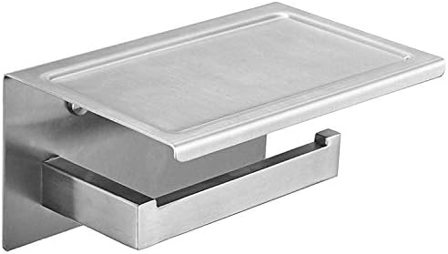 Toilet Paper Holder Roll Holder,Toilet Roll Holder with Phone Self,Stainless Steel Toilet Paper Holder,Bathroom Lavatory Paper Towel Dispenser/Brushed Finish Silver