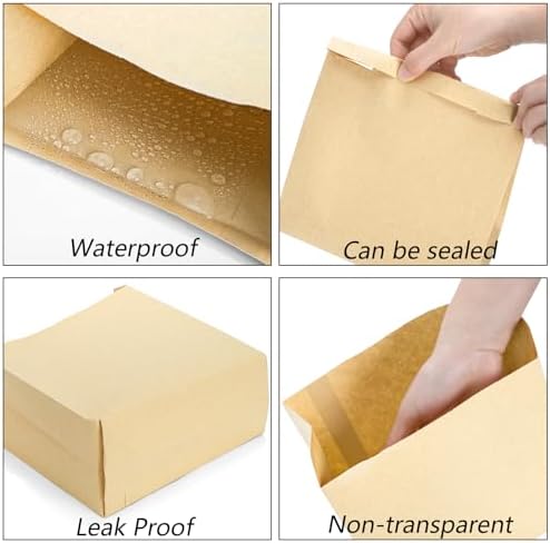 Yesland 300 PCS Feminine Hygiene Liner Bags, 7.5 ×10in Waxed Sanitary Napkin Disposal Bag, Waste Receptacle Paper Liners, Commercial Kraft Paper Bags for Sanitary Napkins, Cotton Slivers, Desserts