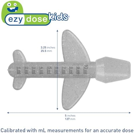 EZY DOSE Kids Medi-Plane Spoon, 10mL, Precise and Accurate Medicine Dosing Spoon for Liquid Medications, BPA-Free, Pediatric Measuring Tool, Travel-Friendly, Ideal for Syrups, Vitamins, Supplements
