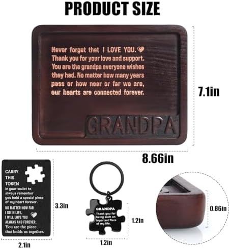 Grandpa Gifts, Christmas Birthday Gift for Grandpa, Unique Gifts for New Grandpas from Grandkids, Good Gift for Grandpas Grandfather Wood Valet Tray Set