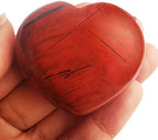 Natural Red Jasper Healing Heart Shape Crystal Stone, Polished Semi-Precious Stone for Love, Wellness Positive Energy | Reiki Chakra Meditation (1.8 Inch)