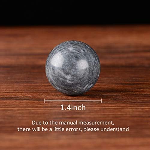 BRABUD 1.4'' Chinese Exercise Baoding Balls Dark Grey Marble Health Stress Relieve with No Chimes BS021