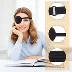 Nuanchu 18 Pcs Pirate Eye Masks for Adults Black Pirate Single Patches Adjustable Comfortable 3D Mask Party Favor (Black)